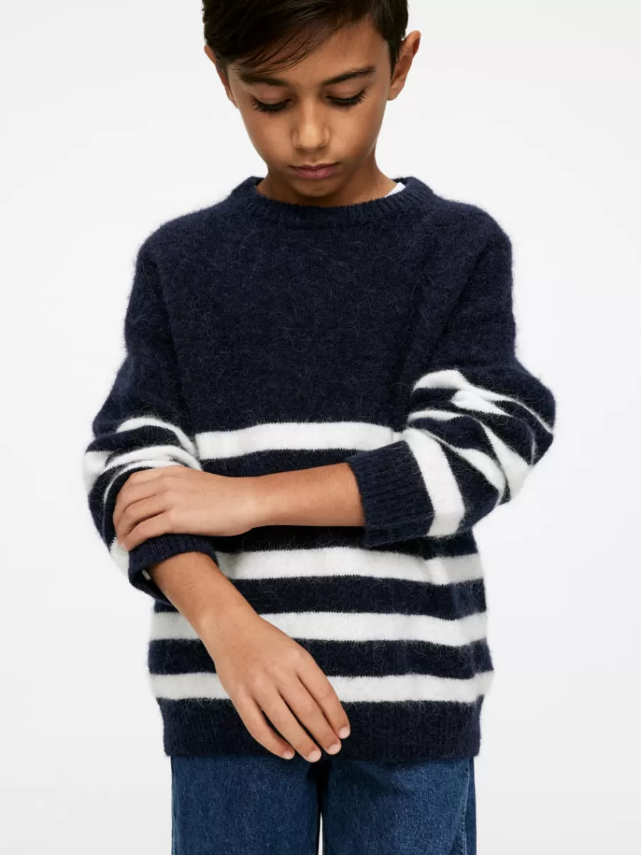 Maille | Maille-ARKET Pull en mélange de laine et d'alpaga Bleu foncé/Blanc