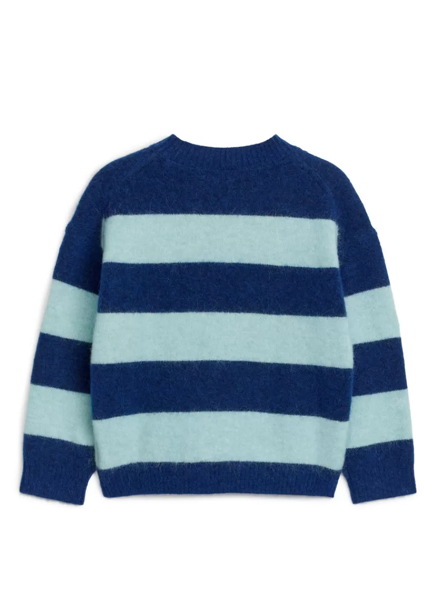 Maille-ARKET Pull en mélange de laine et d'alpaga Bleu/Vert menthe