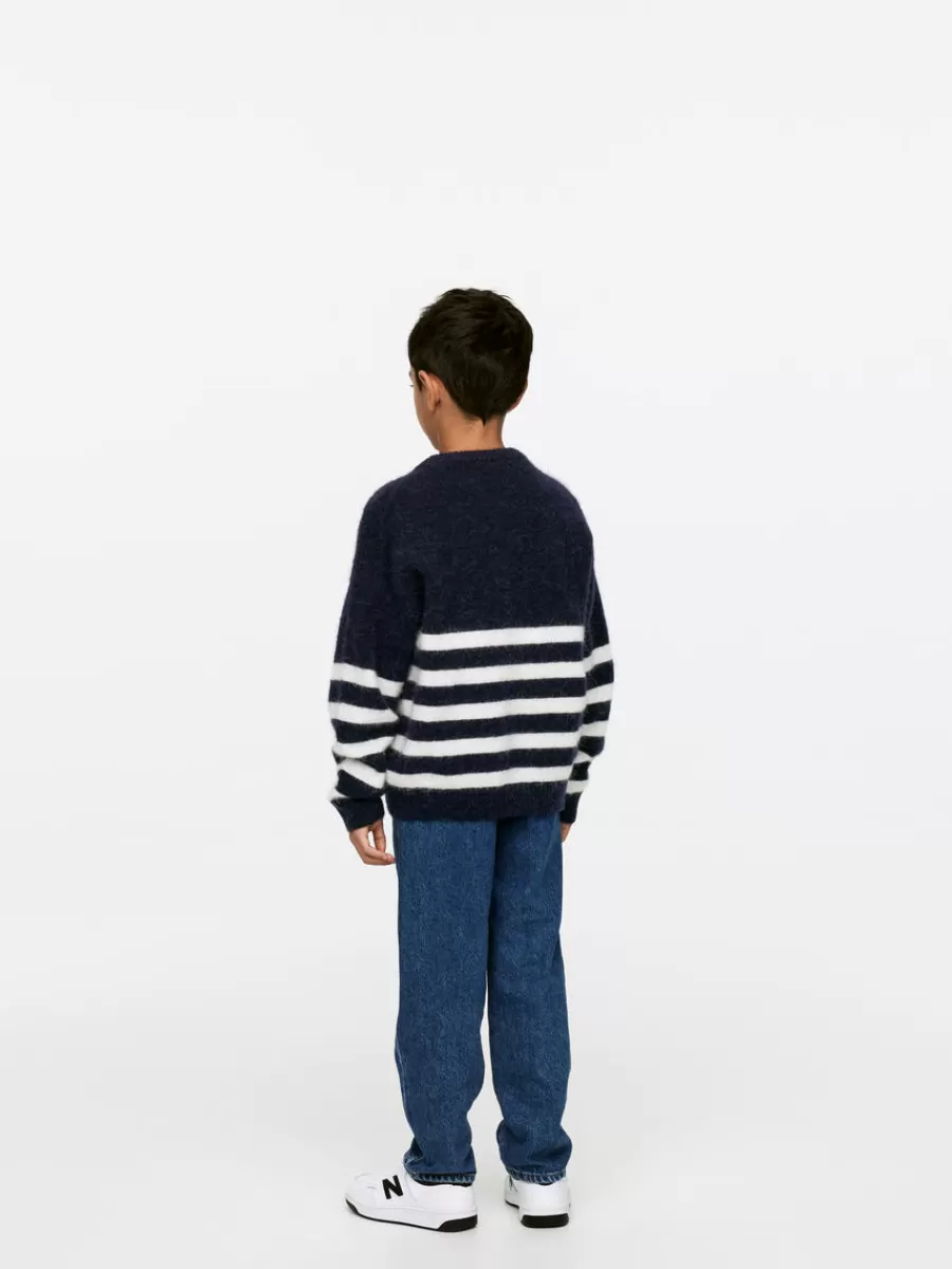 Maille | Maille-ARKET Pull en mélange de laine et d'alpaga Bleu foncé/Blanc