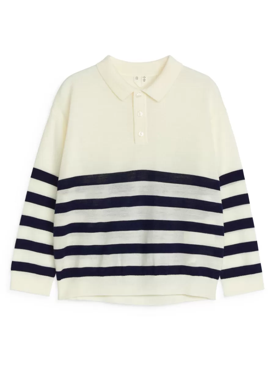 Maille | Maille-ARKET Pull polo Blanc cassé/Bleu