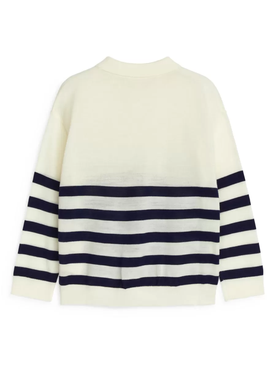 Maille | Maille-ARKET Pull polo Blanc cassé/Bleu