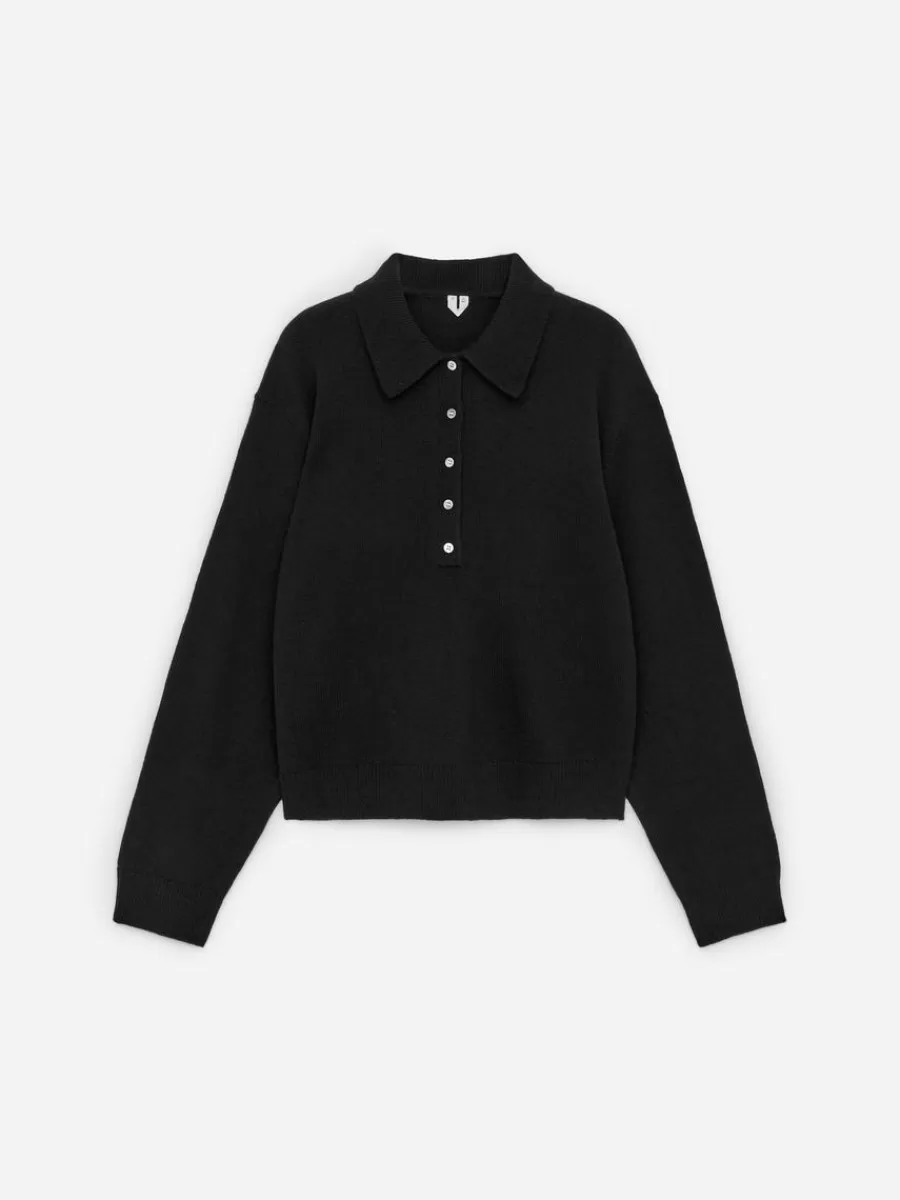 Mailles Et Cardigans-ARKET Pull polo en laine Noir