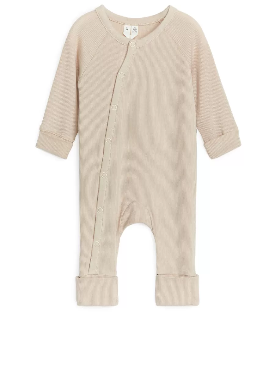 Pyjamas-ARKET Pyjama côtelé lisse pour nouveau-né Beige