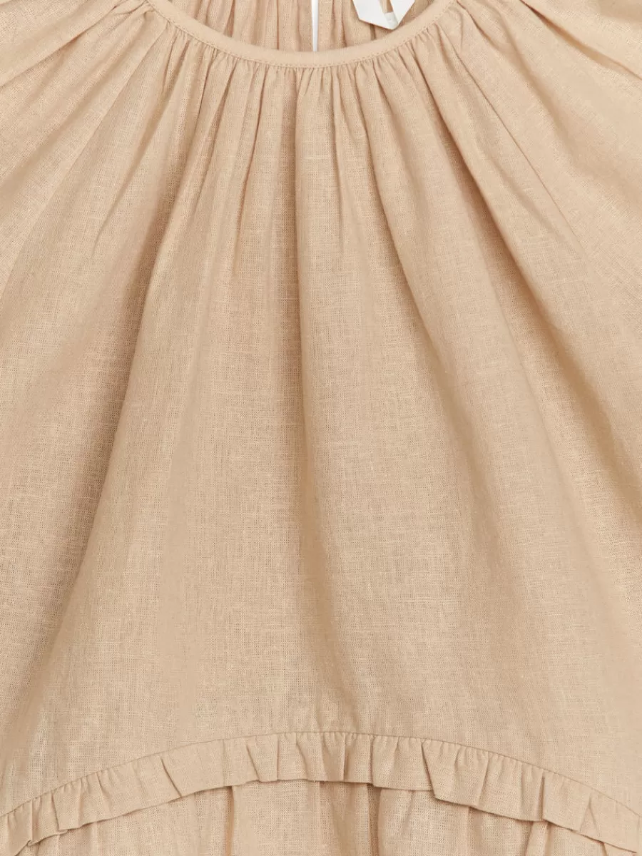 Robes | Robes-ARKET Robe à volants en mélange de lin Beige