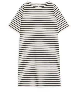 Robes-ARKET Robe en coton à manches courtes Bleu/Blanc