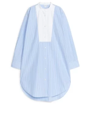 Robes-ARKET Robe en coton avec plastron Blanc/Bleu