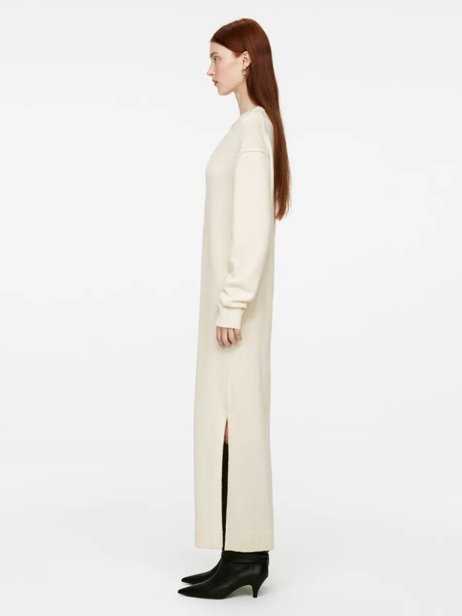 Robes | Mailles Et Cardigans-ARKET Robe en laine à col en V Blanc cassé