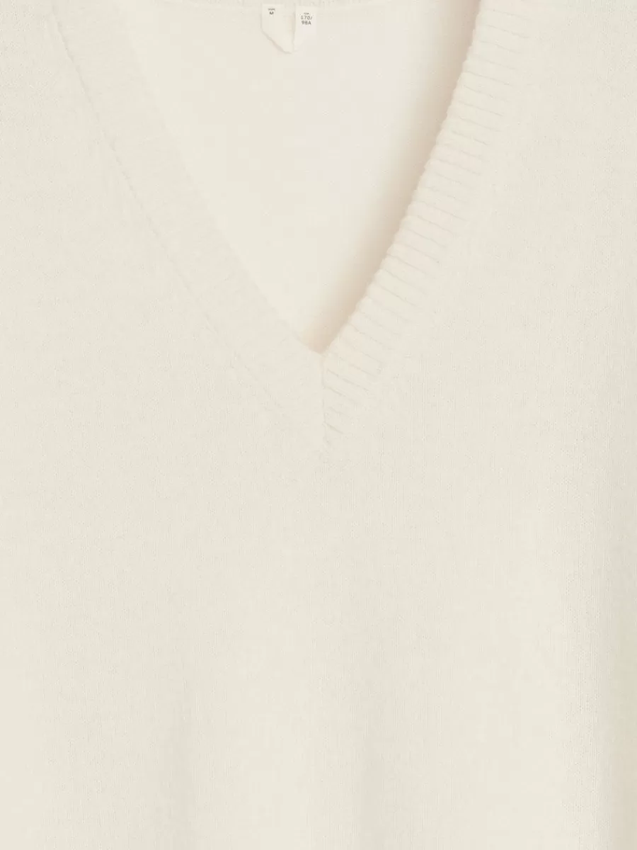 Robes | Mailles Et Cardigans-ARKET Robe en laine à col en V Blanc cassé