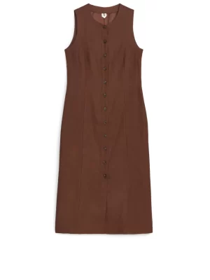 Robes-ARKET Robe gilet en lin Marron foncé