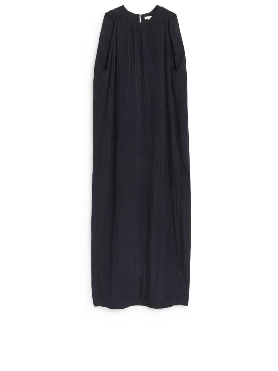 Robes-ARKET Robe longue à manches cape Bleu foncé