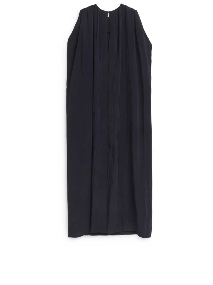 Robes-ARKET Robe longue à manches cape Bleu foncé