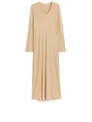 Robes-ARKET Robe longue en lyocell Beige