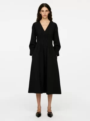 Robes-ARKET Robe plissée à col en V Noir