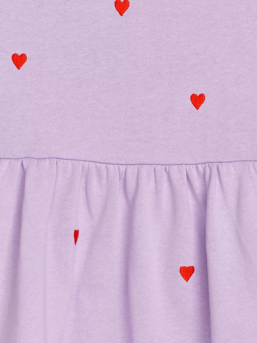 Robes | Robes-ARKET Robe sweat brodée Mauve/Cœurs rouges