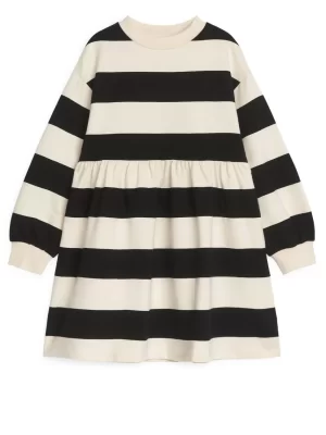Robes | Robes-ARKET Robe sweat-shirt oversize Blanc cassé/Noir