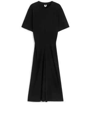 Robes-ARKET Robe t-shirt en crêpe de viscose Noir