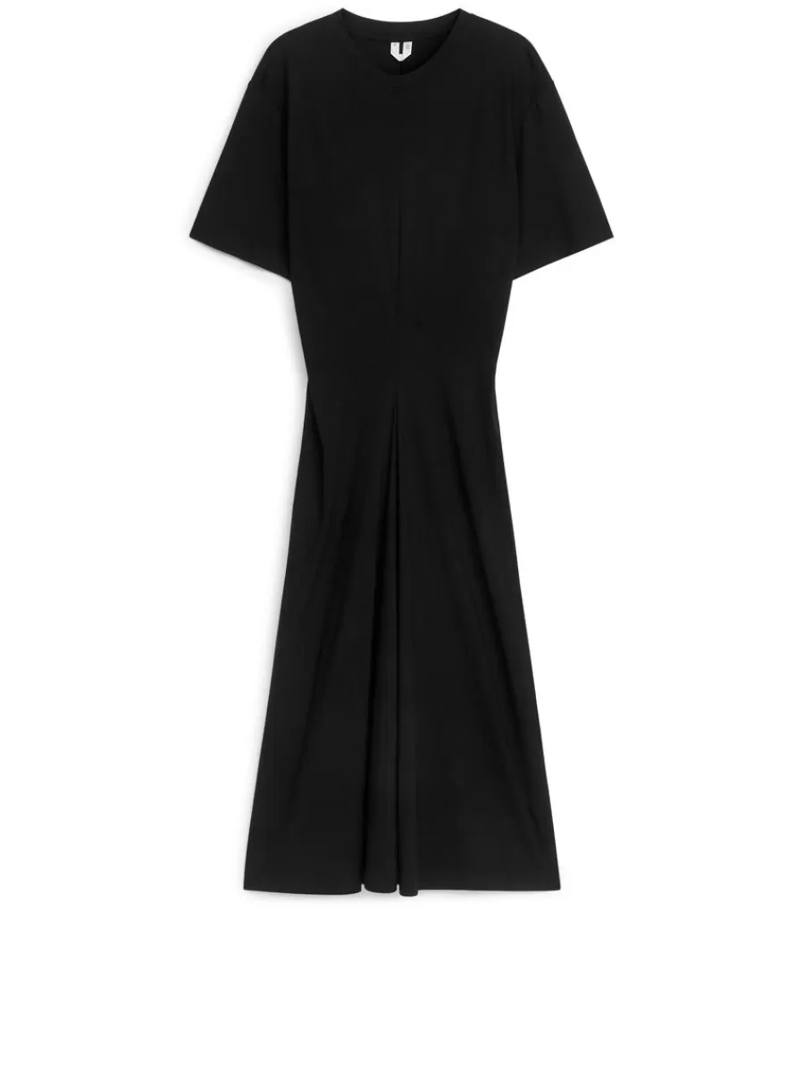 Robes-ARKET Robe t-shirt en crêpe de viscose Noir