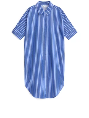 Robes-ARKET Robe-chemise en coton Bleu/Blanc