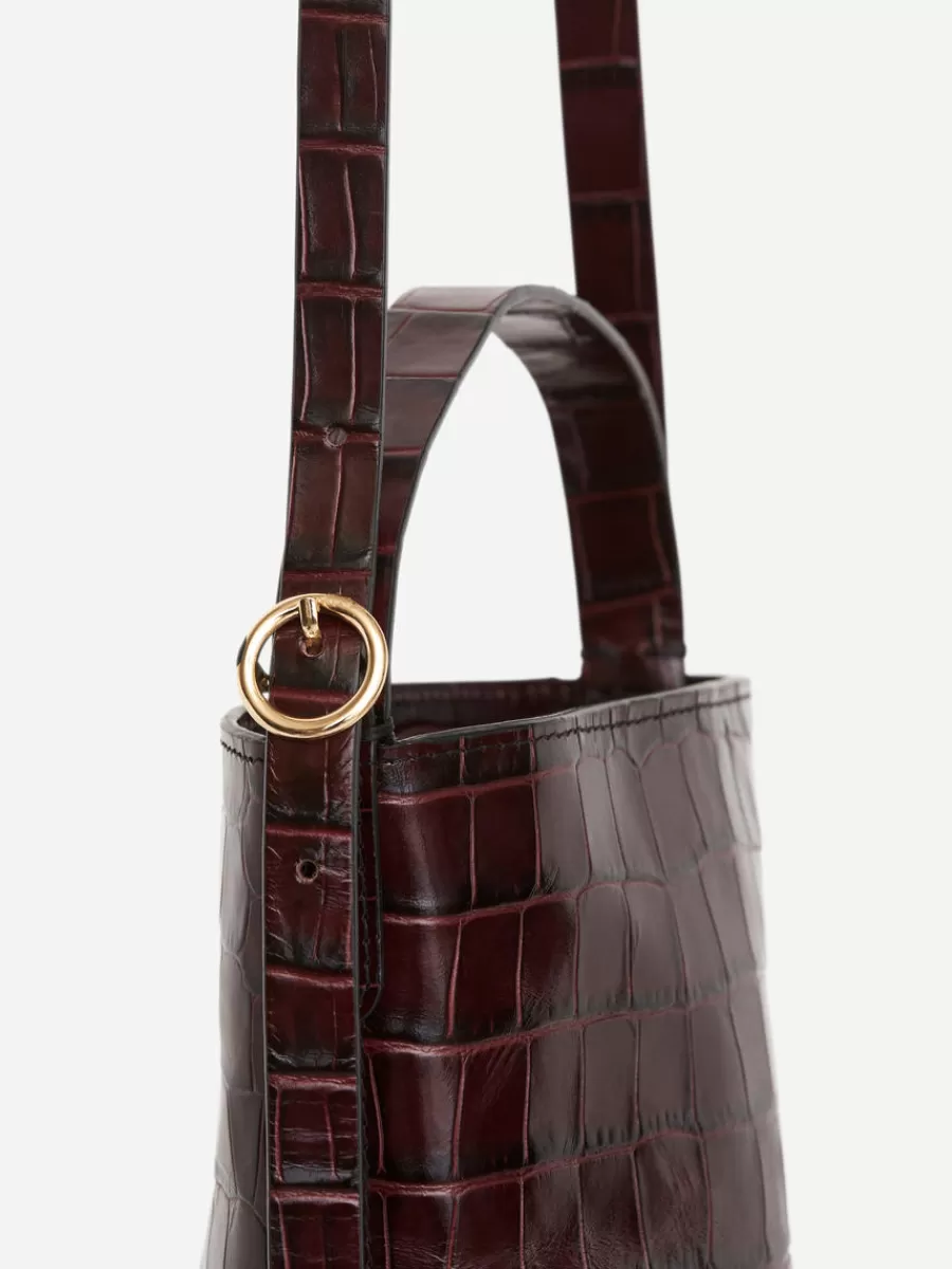 Tous Les Sacs-ARKET Sac en cuir à bandoulière Rouge foncé