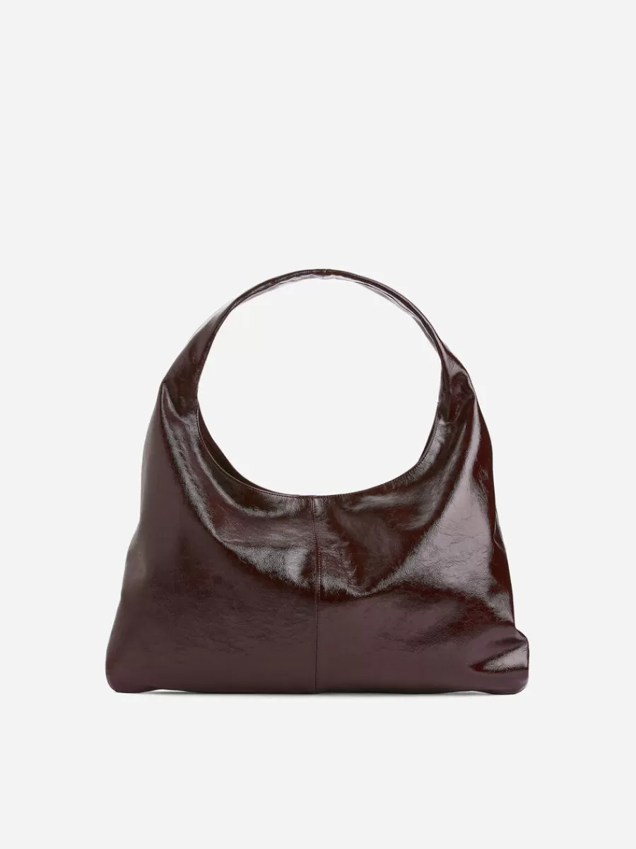 Tous Les Sacs-ARKET Sac en cuir brillant Bordeaux