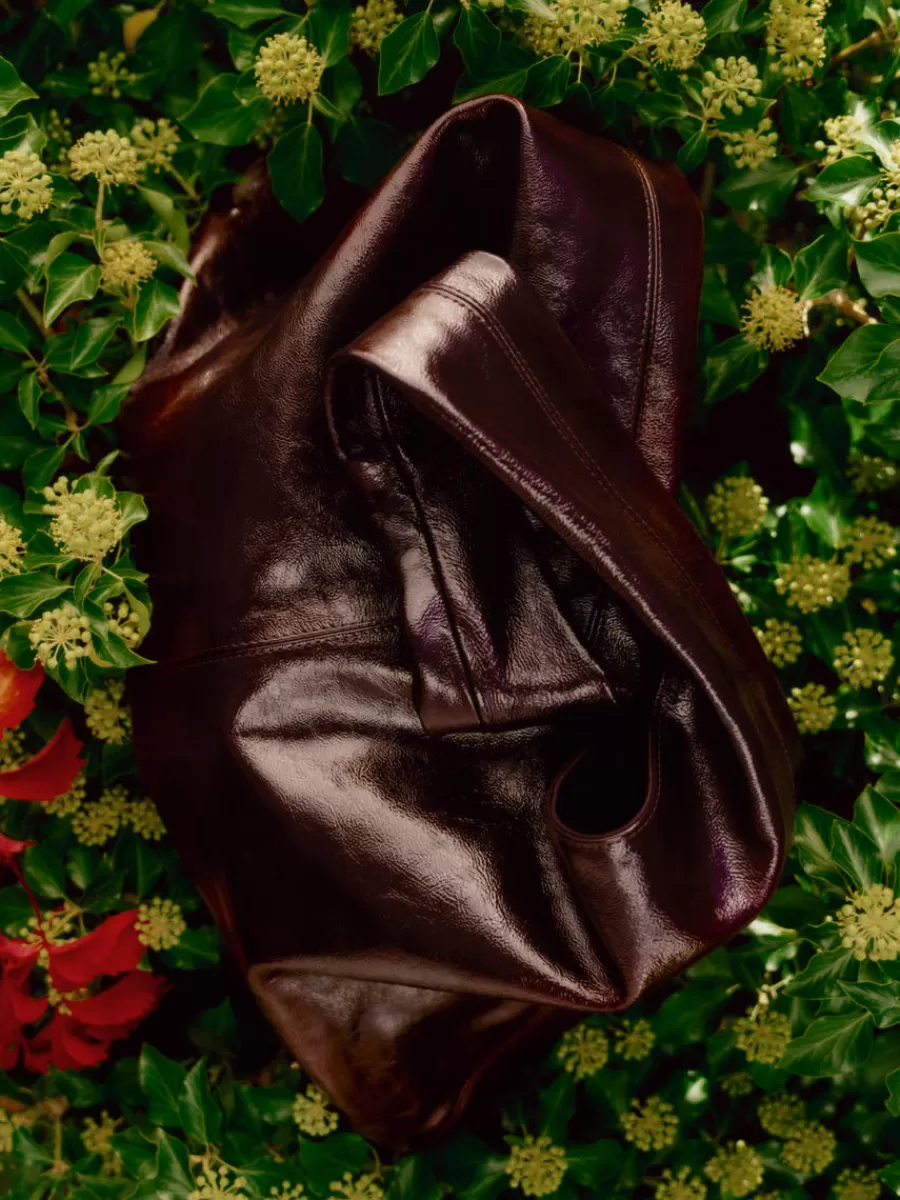 Tous Les Sacs-ARKET Sac en cuir brillant Bordeaux