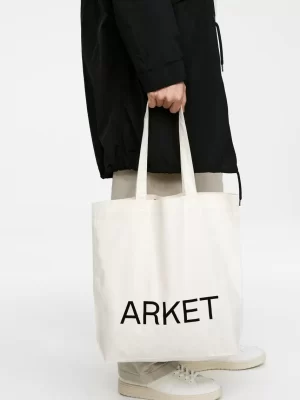 Sacs-ARKET Sac fourre-tout en toile Blanc cassé