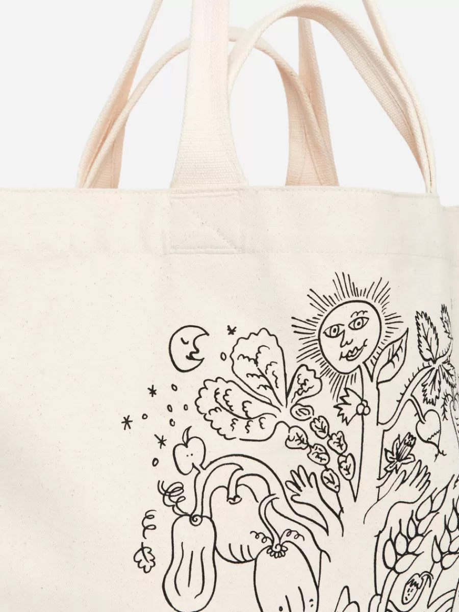 Sacs-ARKET Sac fourre-tout en toile CAFÉ Blanc cassé/Noir