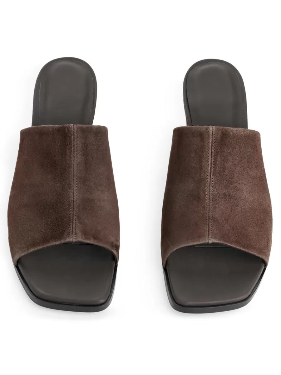 Toutes Les Chaussures-ARKET Sandales en daim à talon moyen Marron