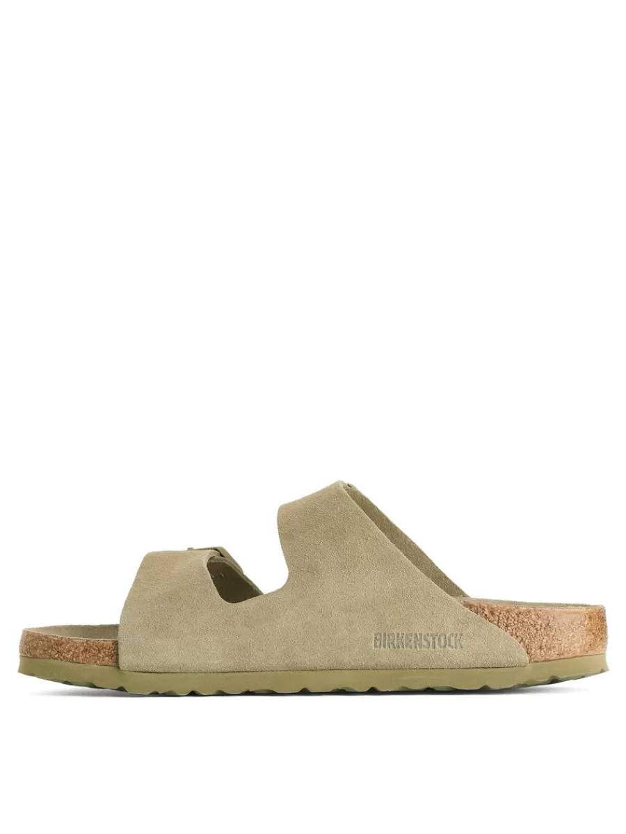 Toutes Les Chaussures | Maillots De Bain-ARKET Sandales en daim Birkenstock Arizona Faded Khaki