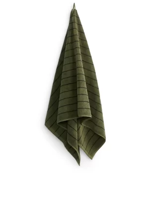 Serviettes | Tous Les Textiles-ARKET Serviette de bain 70 x 140 cm Vert foncé/Noir