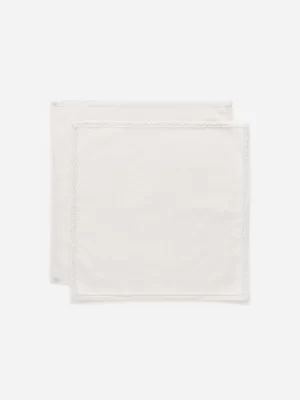 Accessoires De Table-ARKET Set de 2 serviettes de table à bord dentelé Blanc