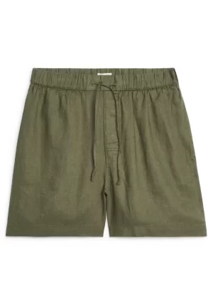 Tenues Décontractées-ARKET Short en lin Vert kaki