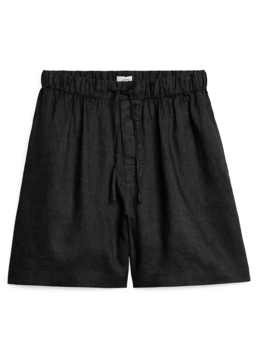 Tenues Décontractées-ARKET Short en lin Noir