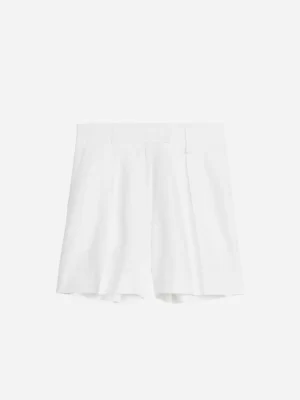 Pantalons-ARKET Short en lin taille haute Blanc
