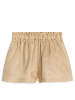 Pantalons Et Shorts | Pantalons-ARKET Short large en lin Beige