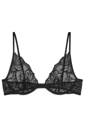 Sous-Vêtements-ARKET Soutien-gorge à armatures en dentelle Noir