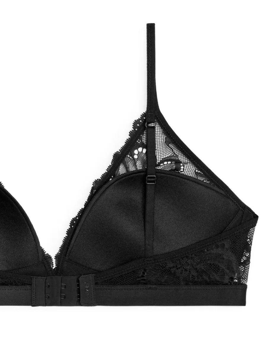Sous-Vêtements-ARKET Soutien-gorge en dentelle rembourré Noir