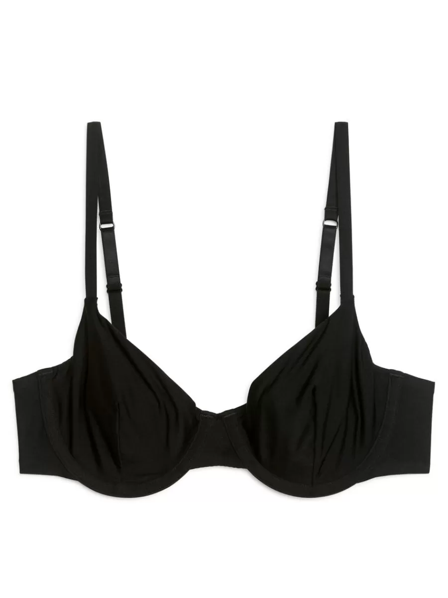 Sous-Vêtements-ARKET Soutien-gorge en microfibre à armatures Noir