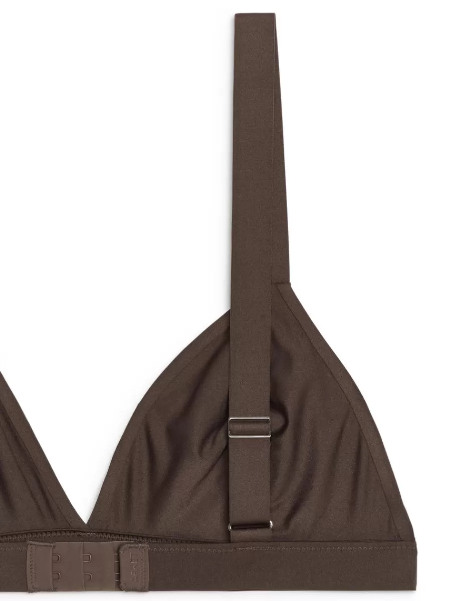 Sous-Vêtements-ARKET Soutien-gorge triangle souple Marron foncé