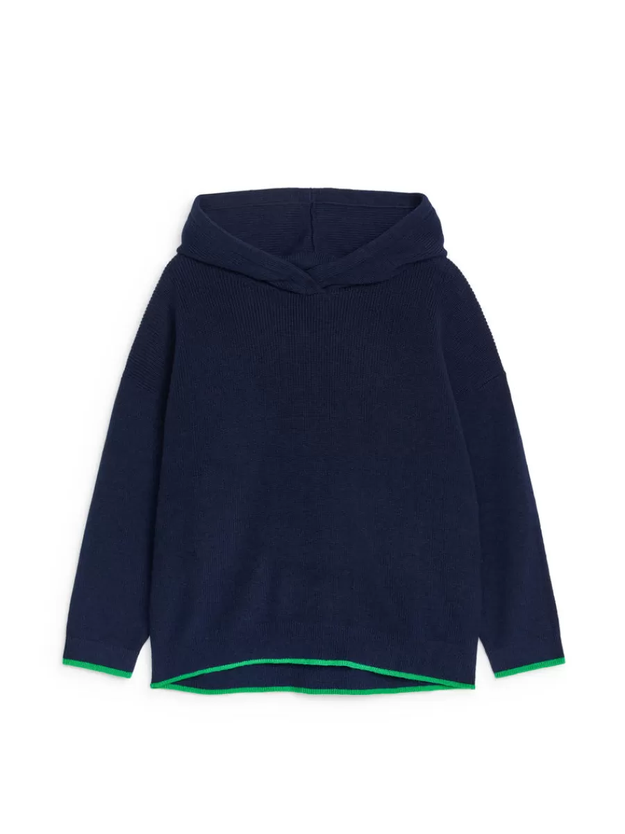 Maille | Maille-ARKET Sweat à capuche en maille contrastée Bleu foncé