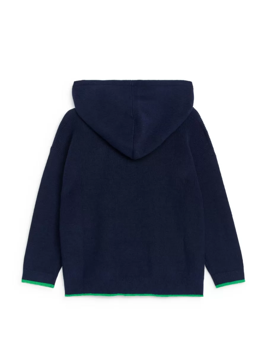 Maille | Maille-ARKET Sweat à capuche en maille contrastée Bleu foncé