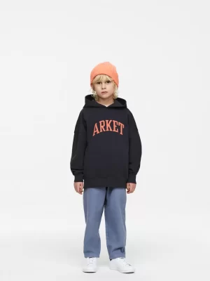 Hauts | Sweats-ARKET Sweat à capuche en tissu lourd Bleu foncé