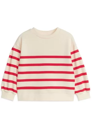 Hauts | Sweats-ARKET Sweat à manches bouffantes Blanc/Rouge