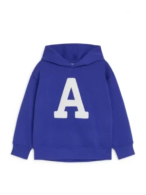 Hauts | Sweats-ARKET Sweat brodé à capuche Bleu