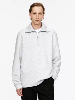 Sweats Et Pulls À Capuche-ARKET Sweat demi-zippé gris