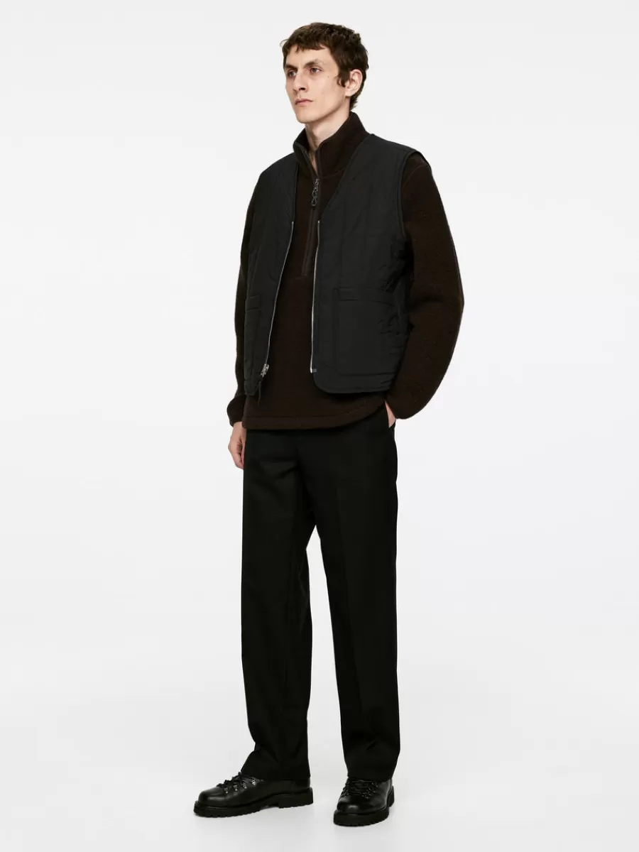 Vêtements De Sport | Sweats Et Pulls À Capuche-ARKET Sweat demi-zippé en laine mélangée Marron