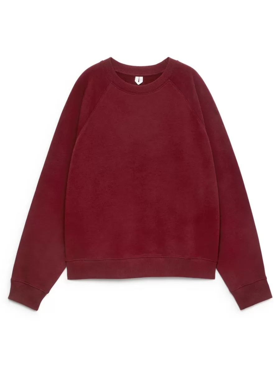 Vêtements De Sport | Sweats Et Pulls À Capuche-ARKET Sweat en tissu éponge doux Bordeaux