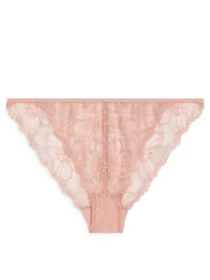Sous-Vêtements-ARKET Tanga en dentelle Rose