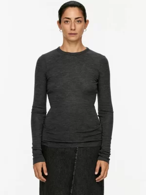 Mailles Et Cardigans-ARKET Top à manches longues en laine mérinos Gris foncé chiné