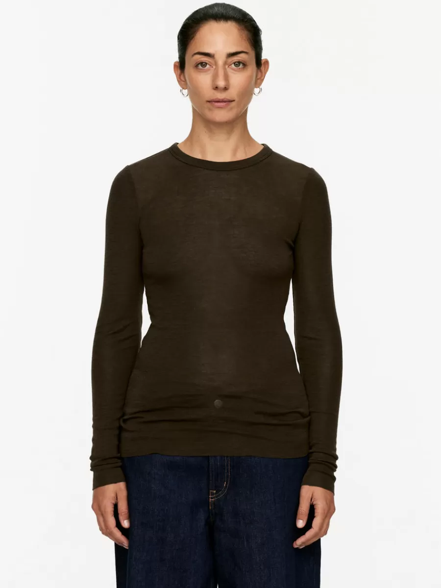 Mailles Et Cardigans-ARKET Top à manches longues en laine mérinos Marron foncé
